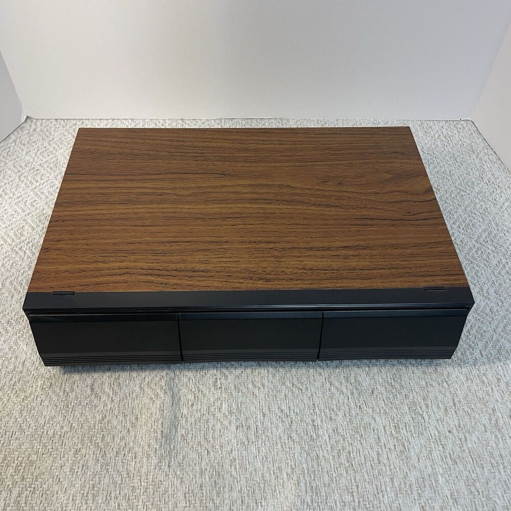Vintage 36 Cassette Tape Storage Holder Case 3 Drawer Faux Wood Grain